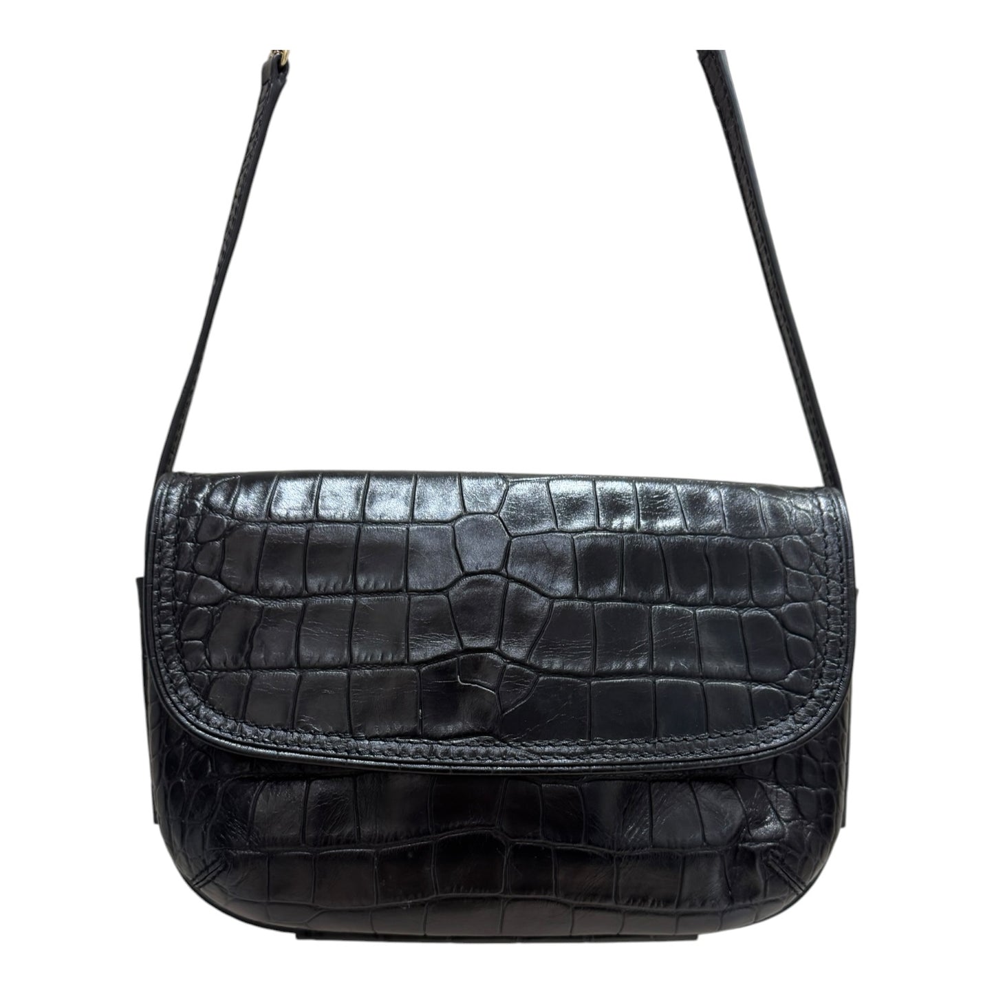 Weekend Max Mara Black Croc Crossbody Bag