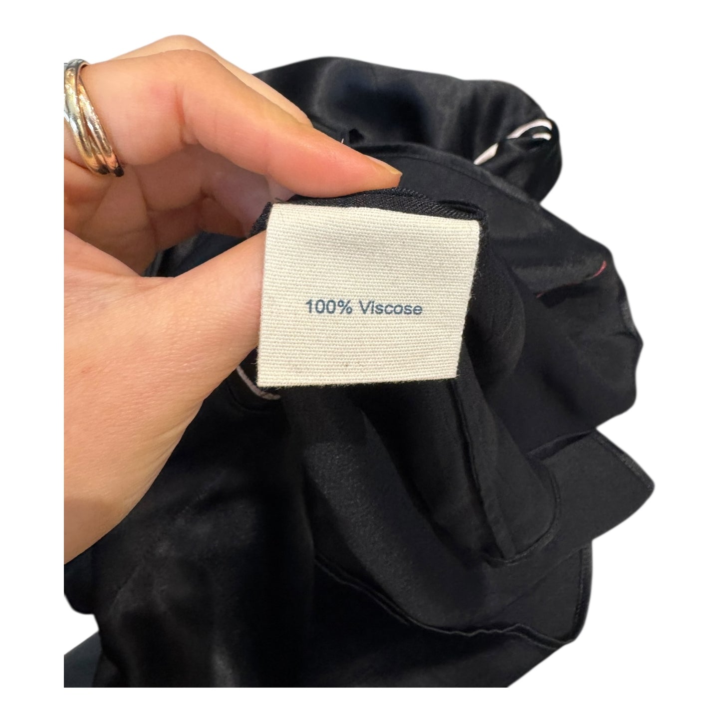 Tallulah and Hope Black Satin Bird Embroidery Wrap Top - 12 - NEW