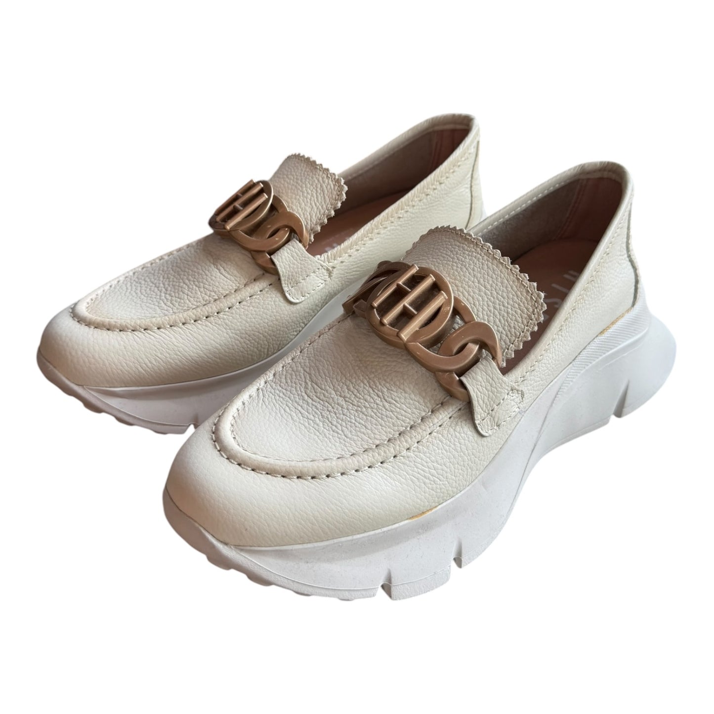 Hispanitas Hawaii Leather Platform Loafer in Natural - 39/6 - NEW