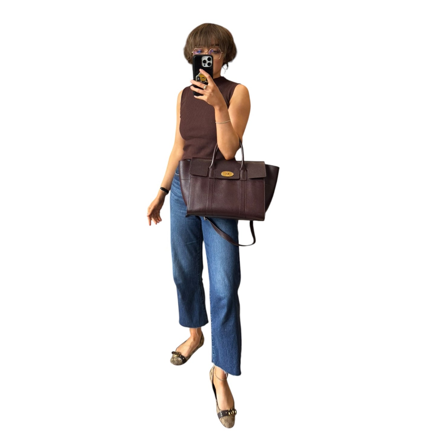 Mulberry Small Bayswater in Black Cherry