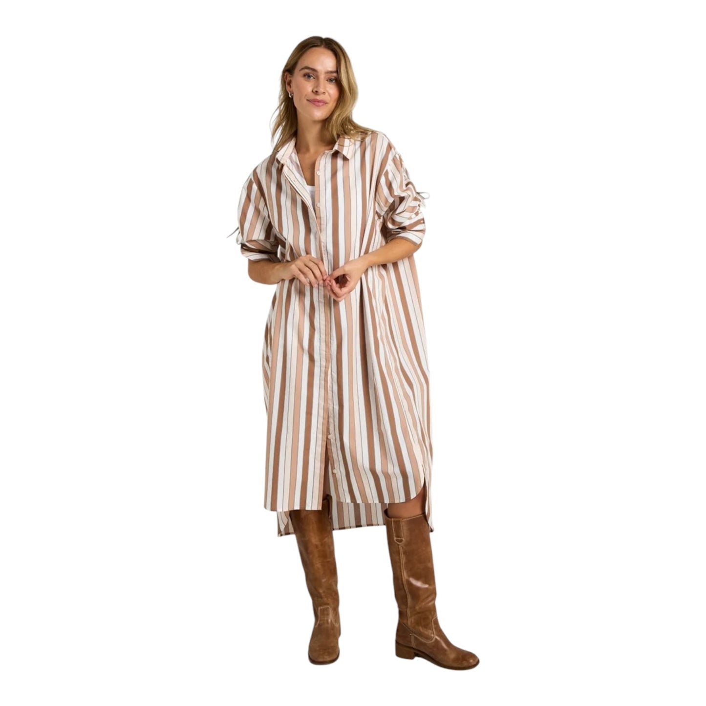 Costa Mani Towel Stripe Long Shirt - 12/14 - NEW