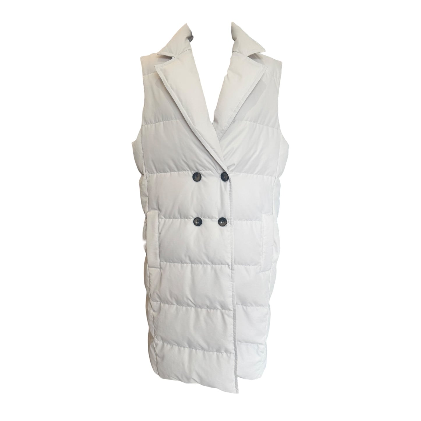 Marella Cream Longline Puffer Gilet - 14