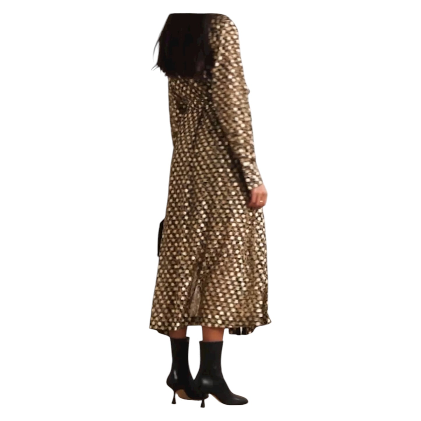 Golden Goose Belted Leopard-Print Metallic Midi Shirt Dress - 12