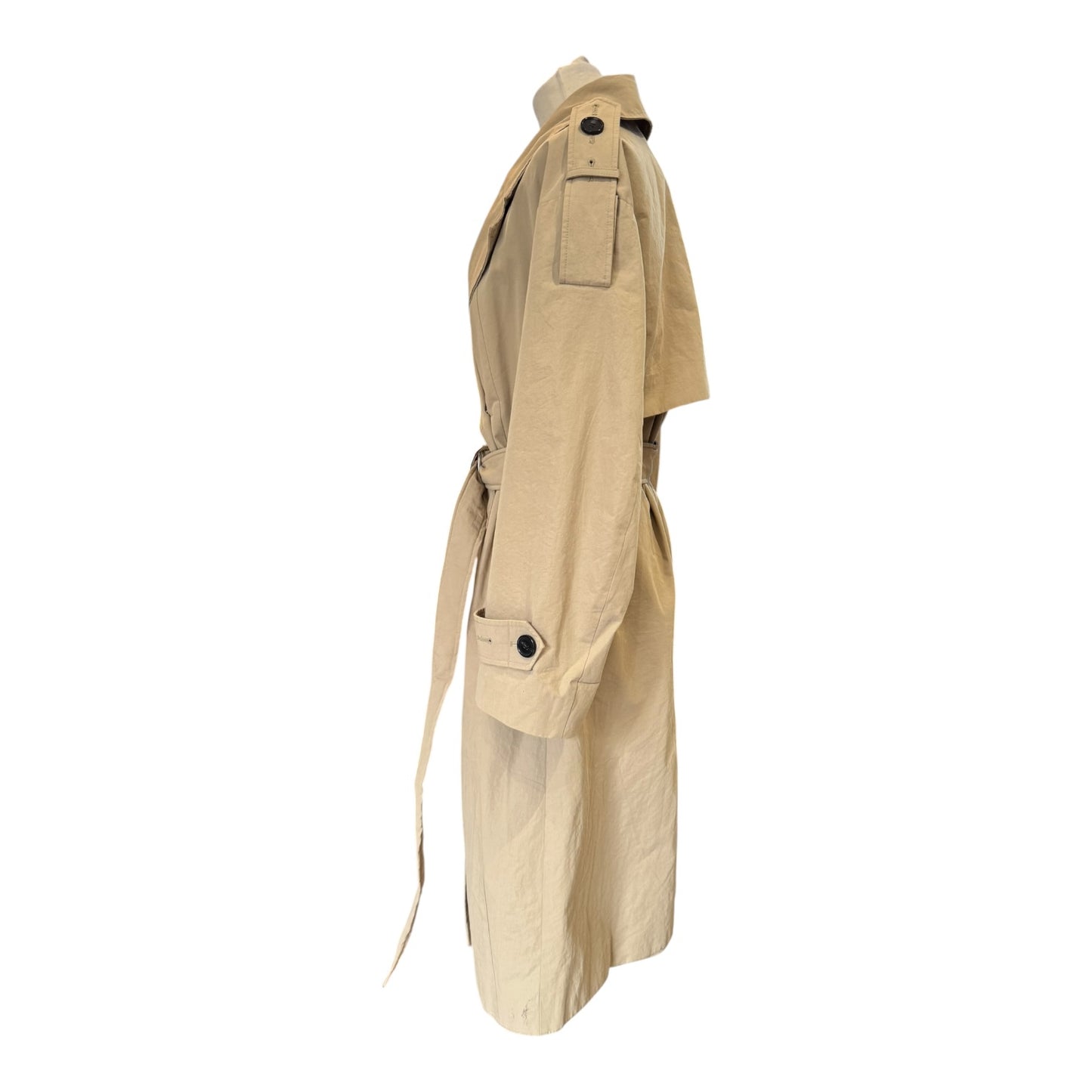 Jigsaw Oversized Cotton Trench Coat in Stone - 10