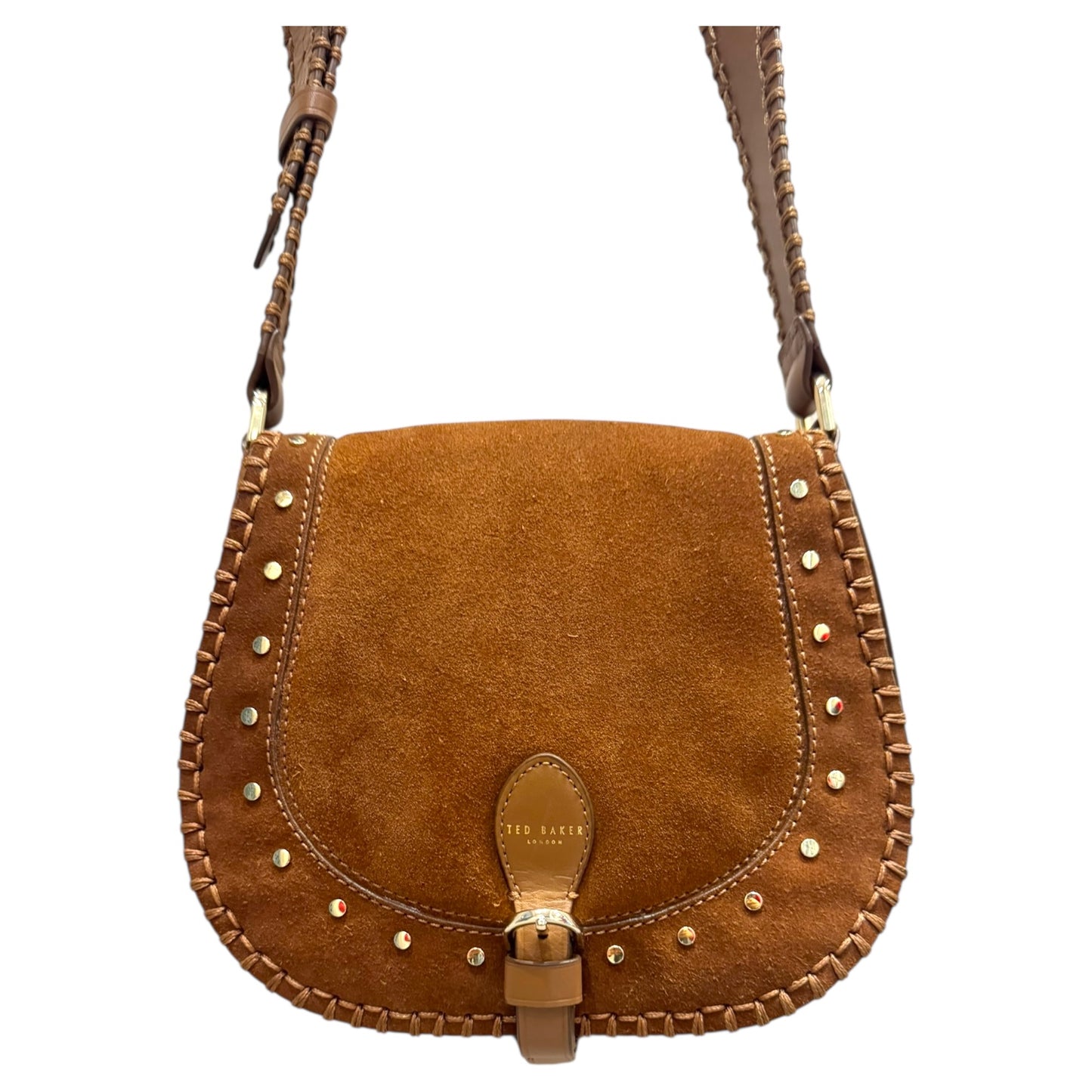 Ted Baker Kalrin Suede Studded Saddle Bag
