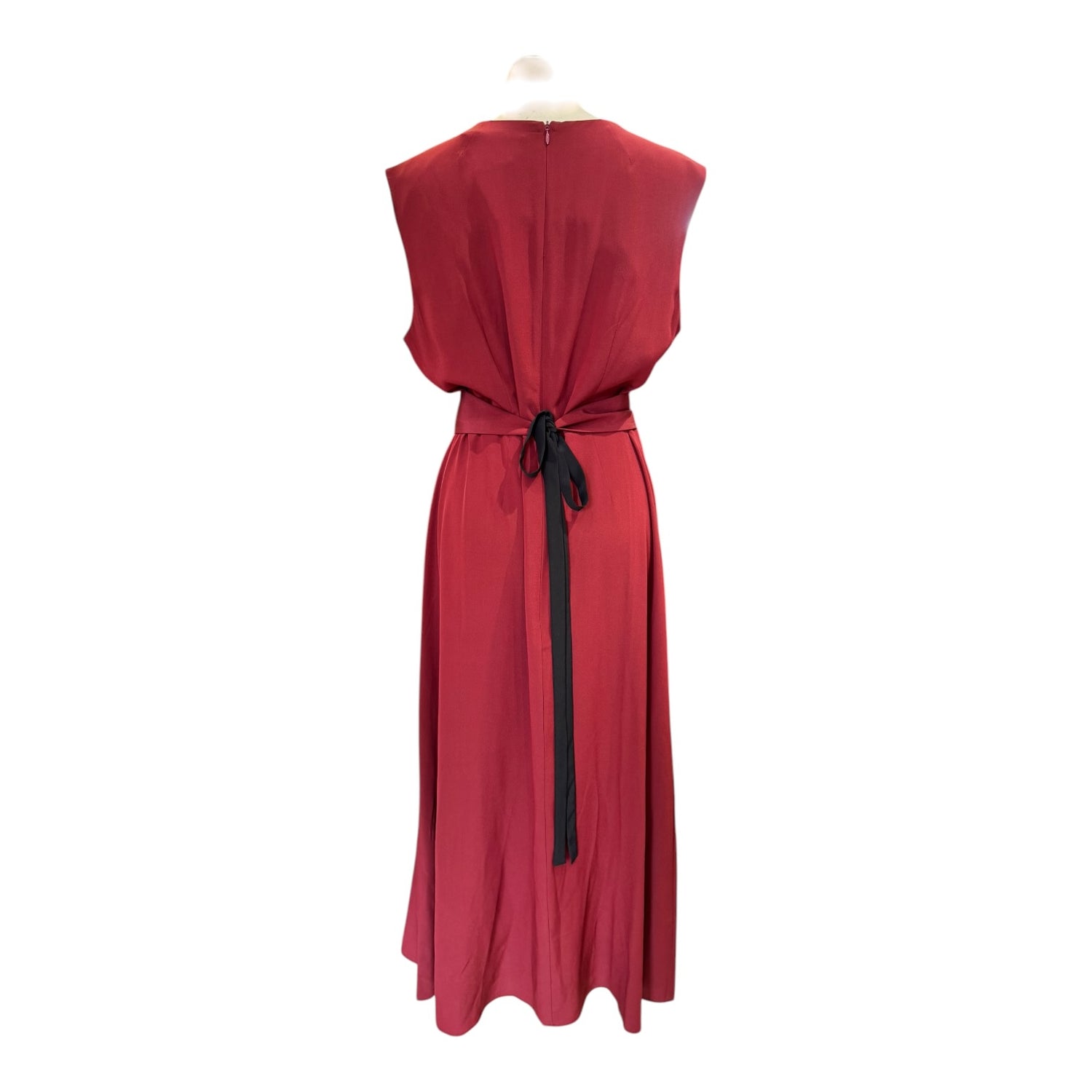 open lace back dress - Daphne Corduroy V Neck Maxi Dress - Red main image 0