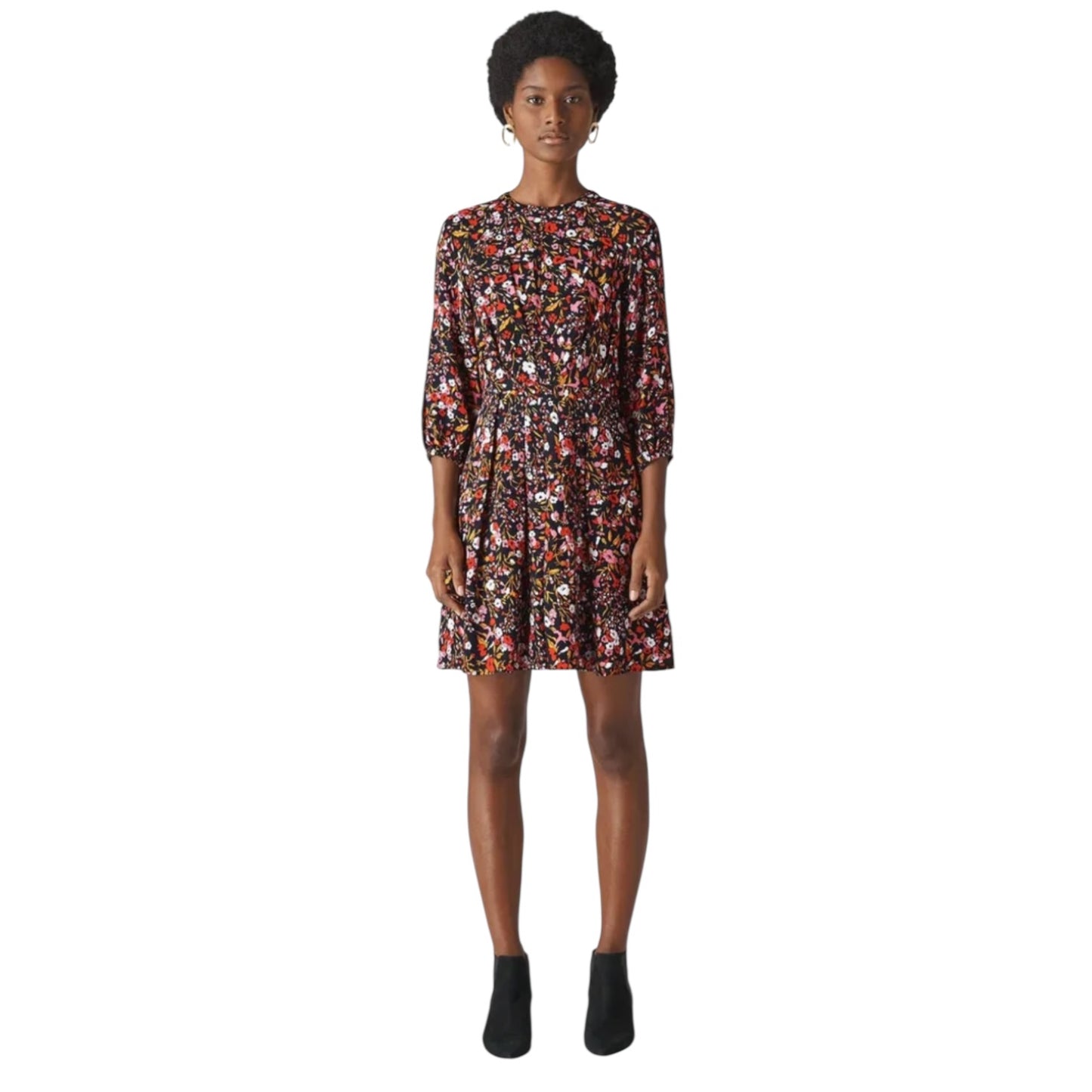 Whistles Pink Floral Meadow Flippy Dress - 12