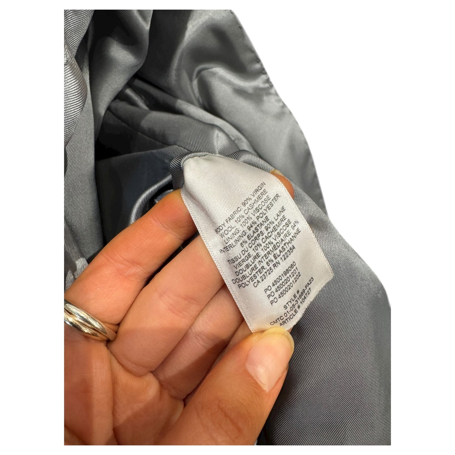 Aritzia Babaton The Constant Virgin Wool and Cashmere Long Coat in Heather Grey - 10/12