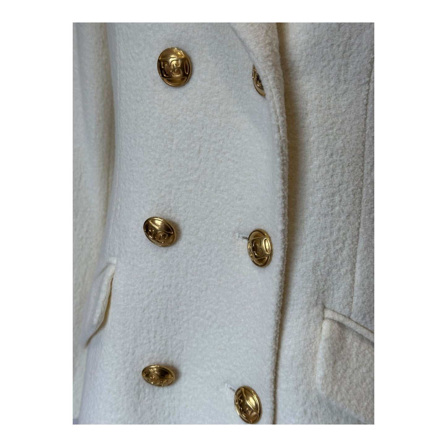 Escada Cream Virgin Wool Blend Blazer - 12