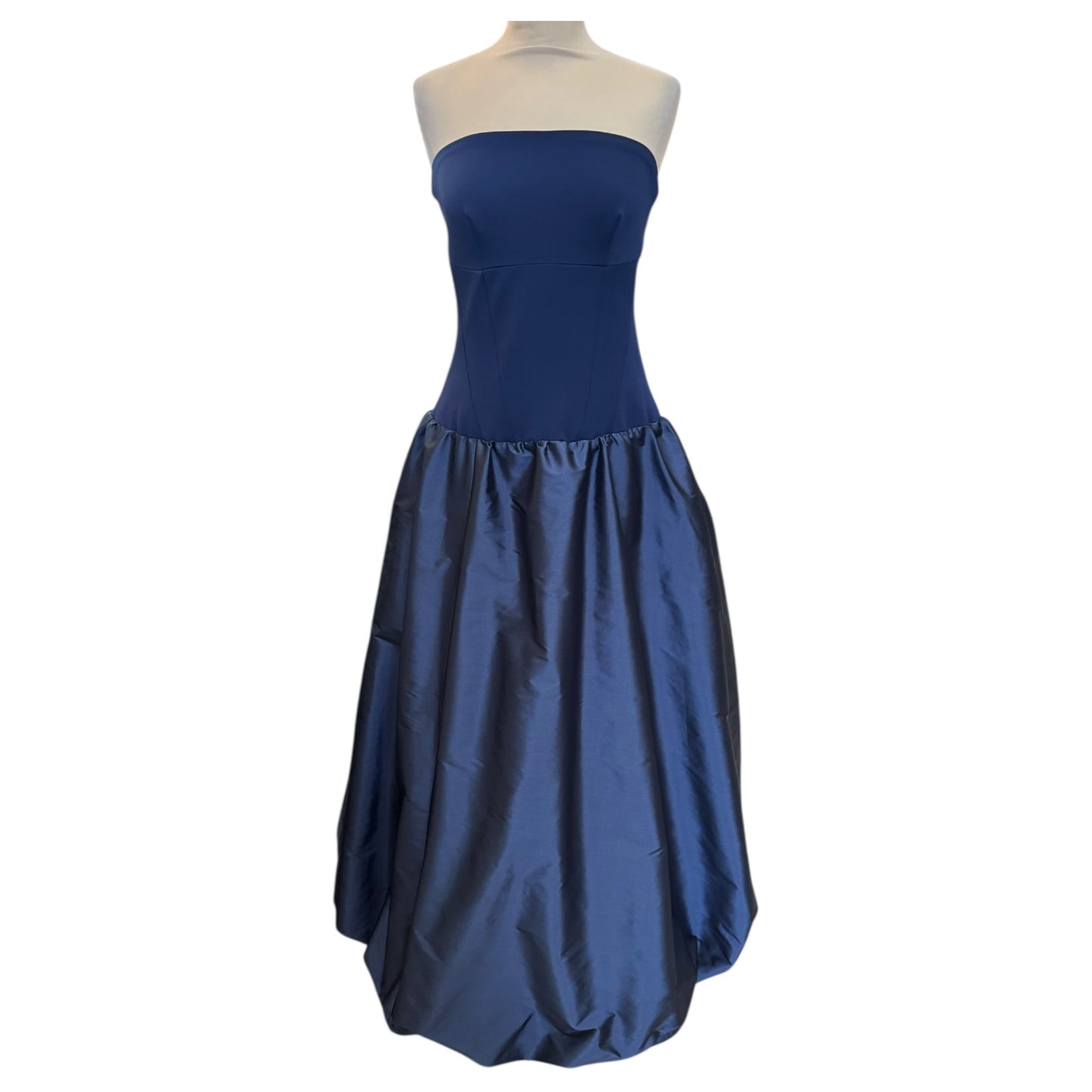 Kevan Jon Navy Blakely Bubble Hem Maxi Dress - 8/10