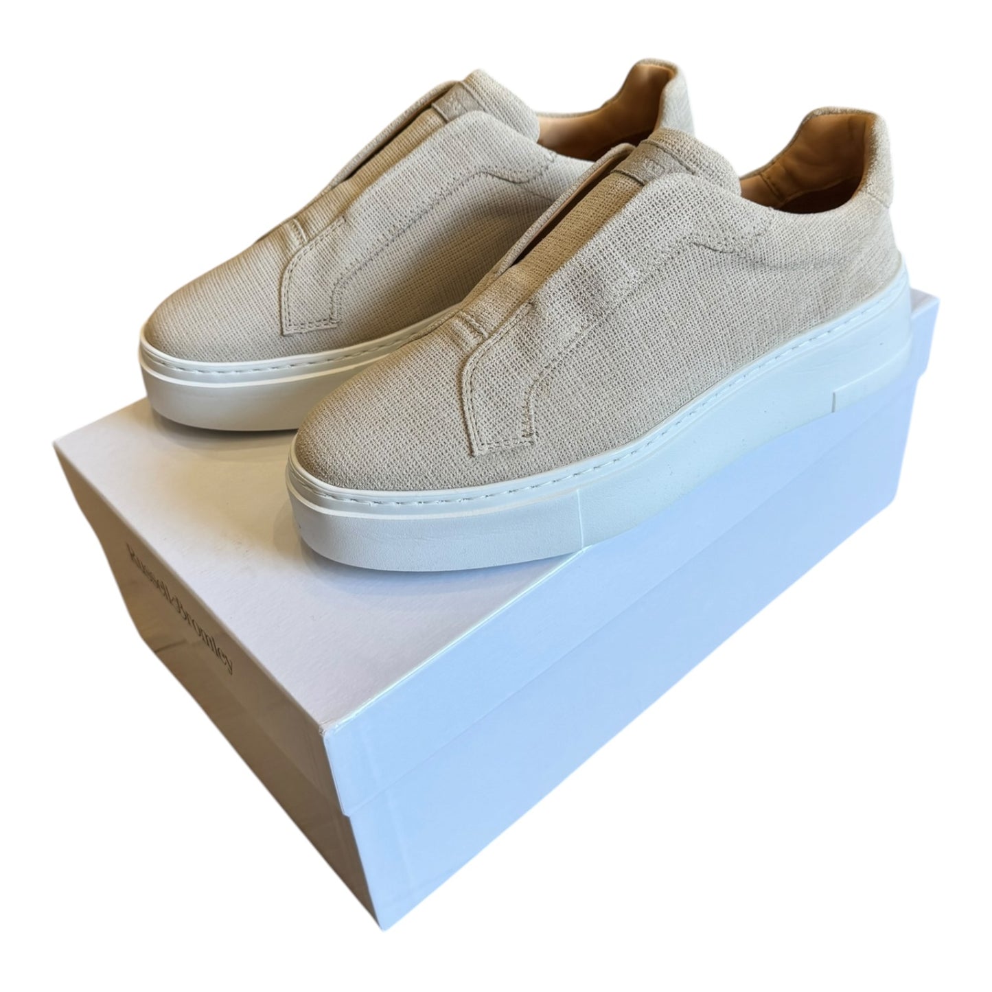 Russell & Bromley Neutral Park Mid Flatform Laceless Trainers - 37/4 - NEW