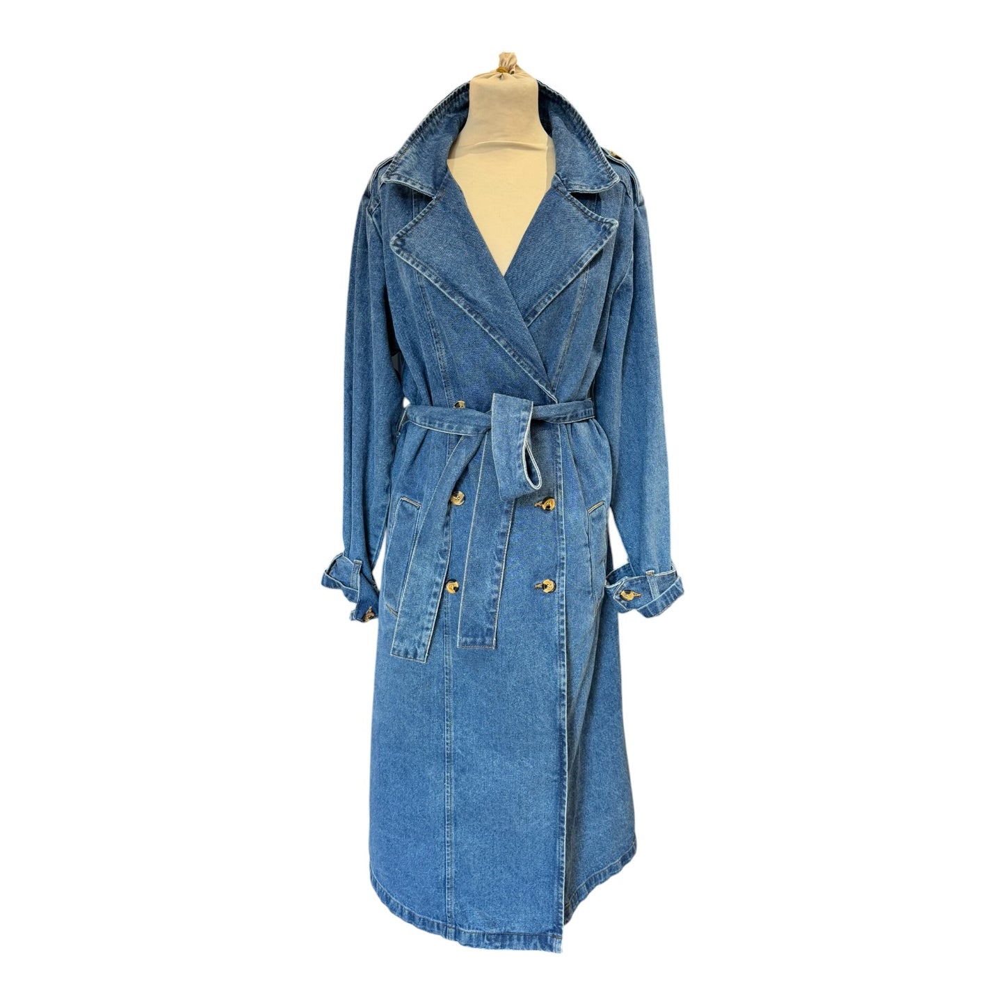 Cream Denim Trenchcoat - 14