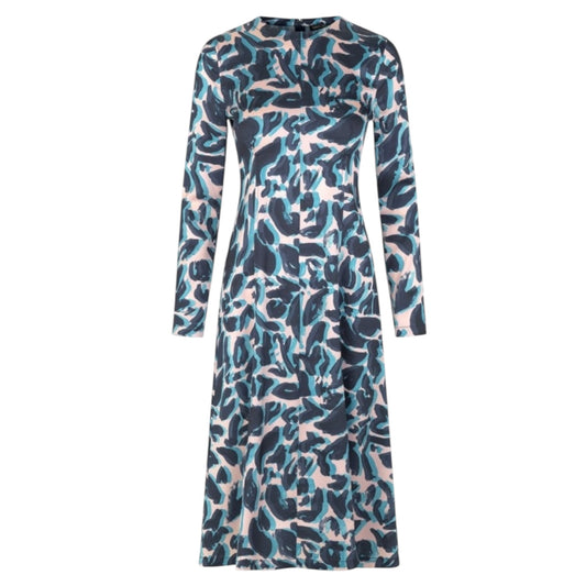 Stine Goya Paula Blue Leaf Abstract Dress - 12/14