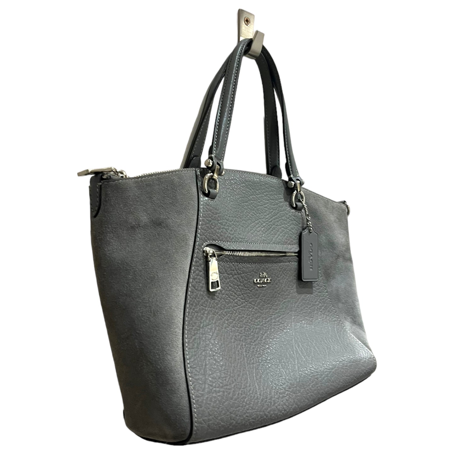 Coach Grey Leather and Suede Bag