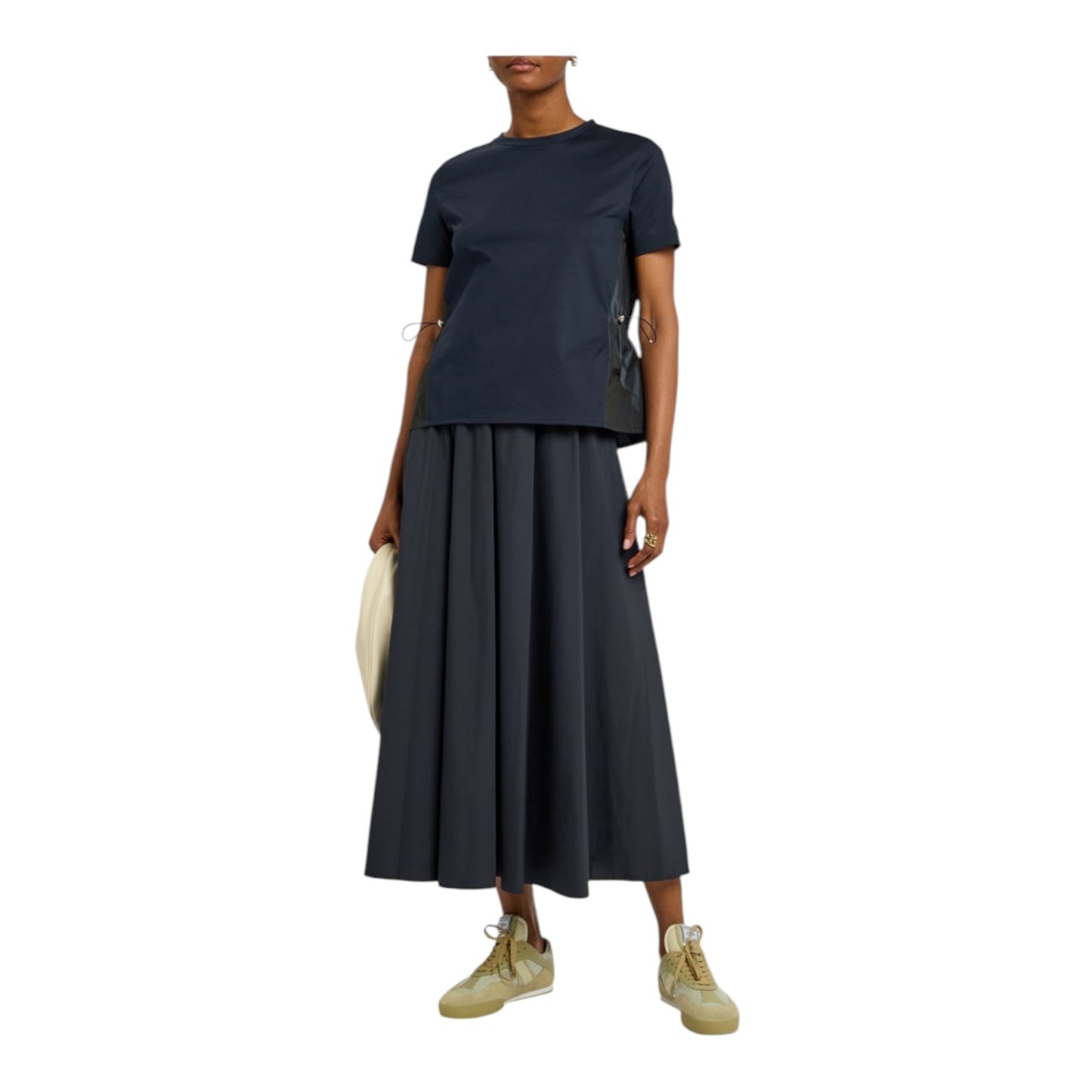 Herno Navy Stretch Nylon Midi Skirt - 10