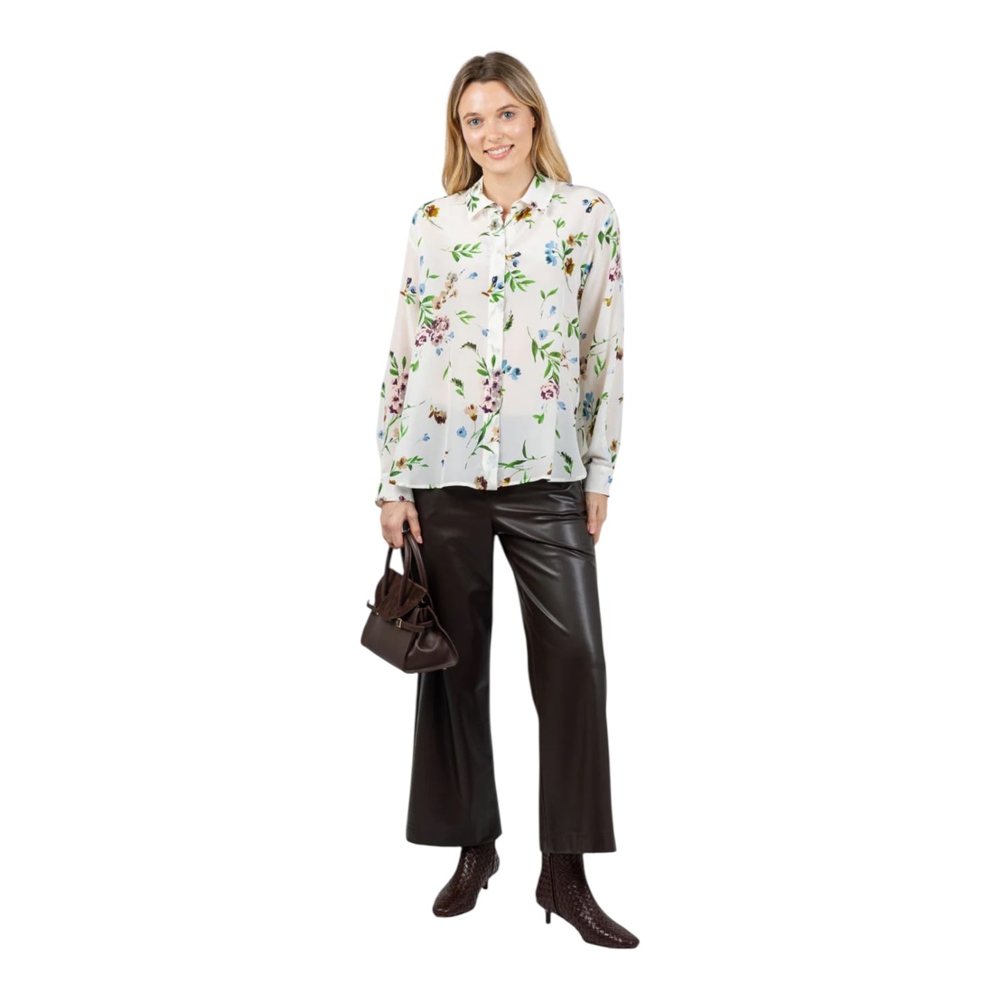 Marella Faretra Cream Floral Silk Blouse - 16