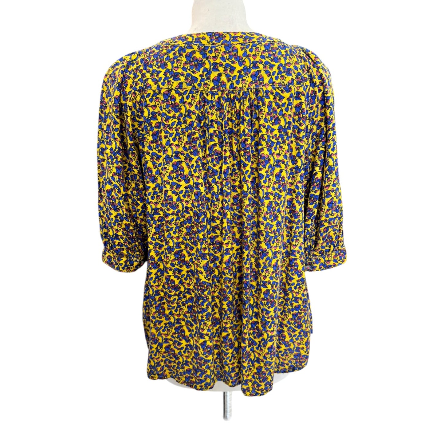 Maeve Anthropologie Gold and Cobalt Top - 10/12