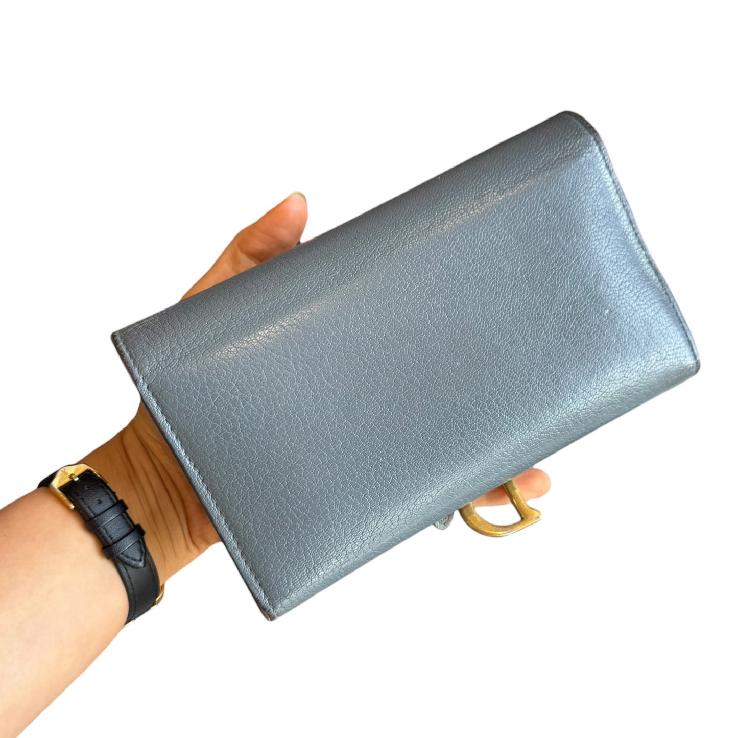 Dior Blue Grey Saddle Purse