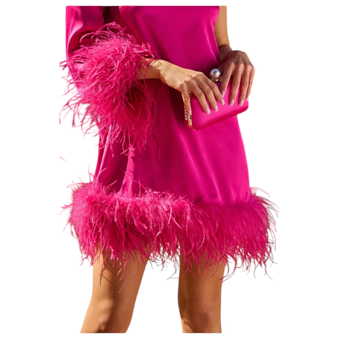 Kevan Jon Pink Pamela Pink Asymmetrical Mini Dress - 8/10