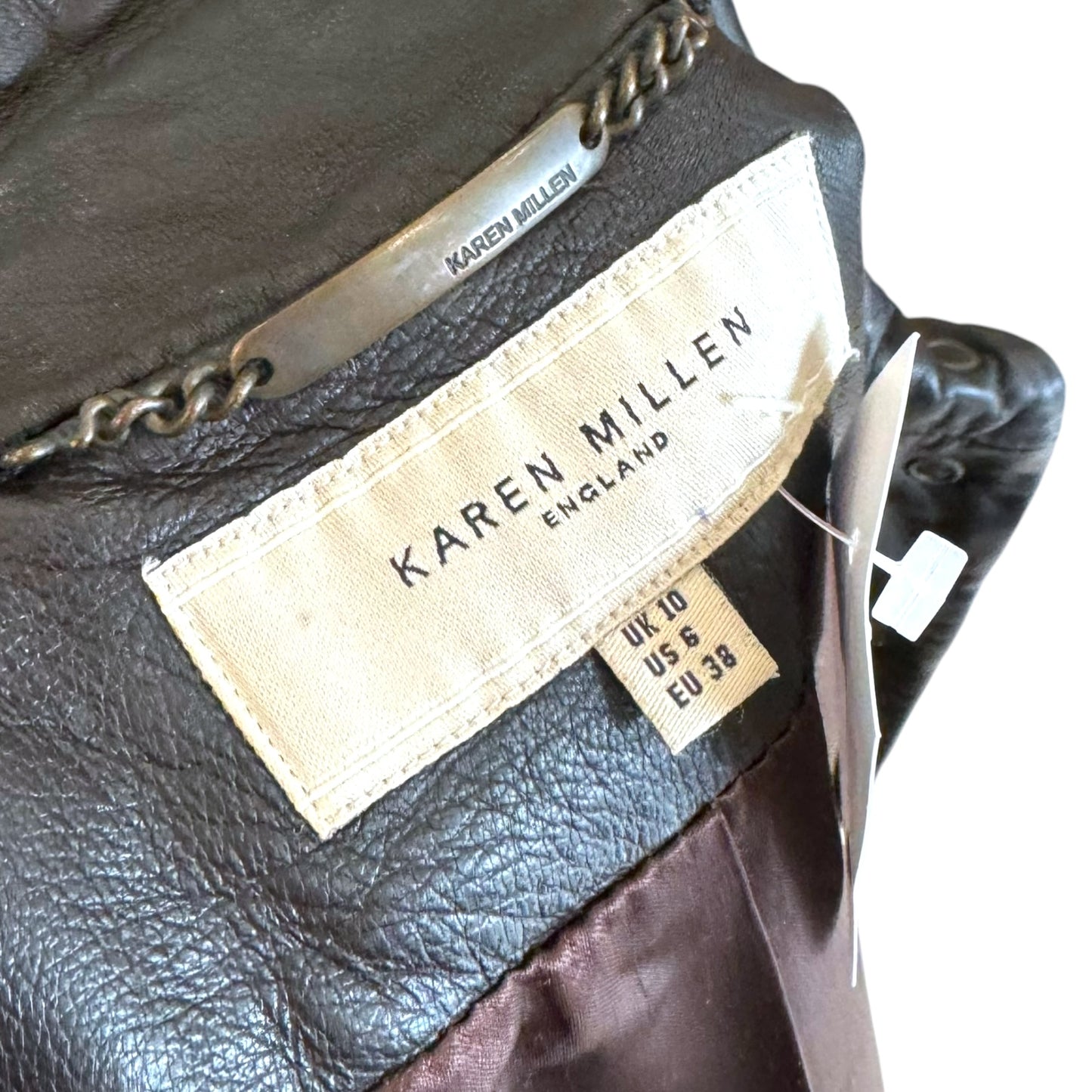 Karen Millen Brown Leather Coat - 8/10