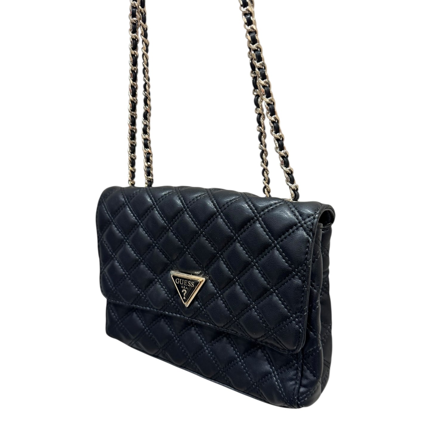 Guess Giully Quilted Black Crossbody Bag