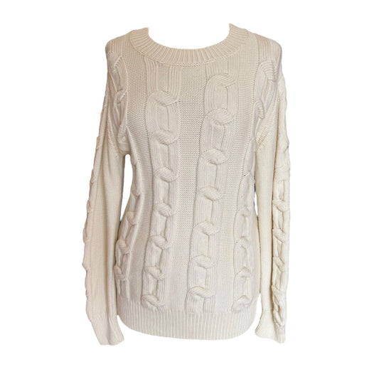 Max Mara Cream Cable Knit Jumper - 10