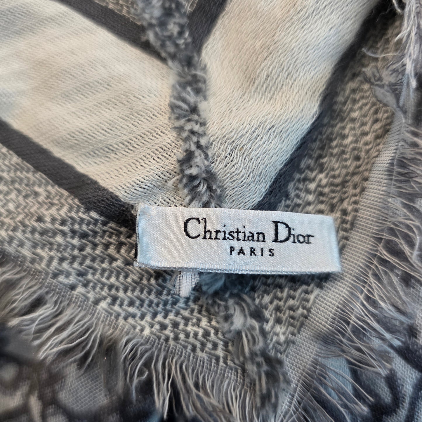 Christian Dior Grey Logo Shawl