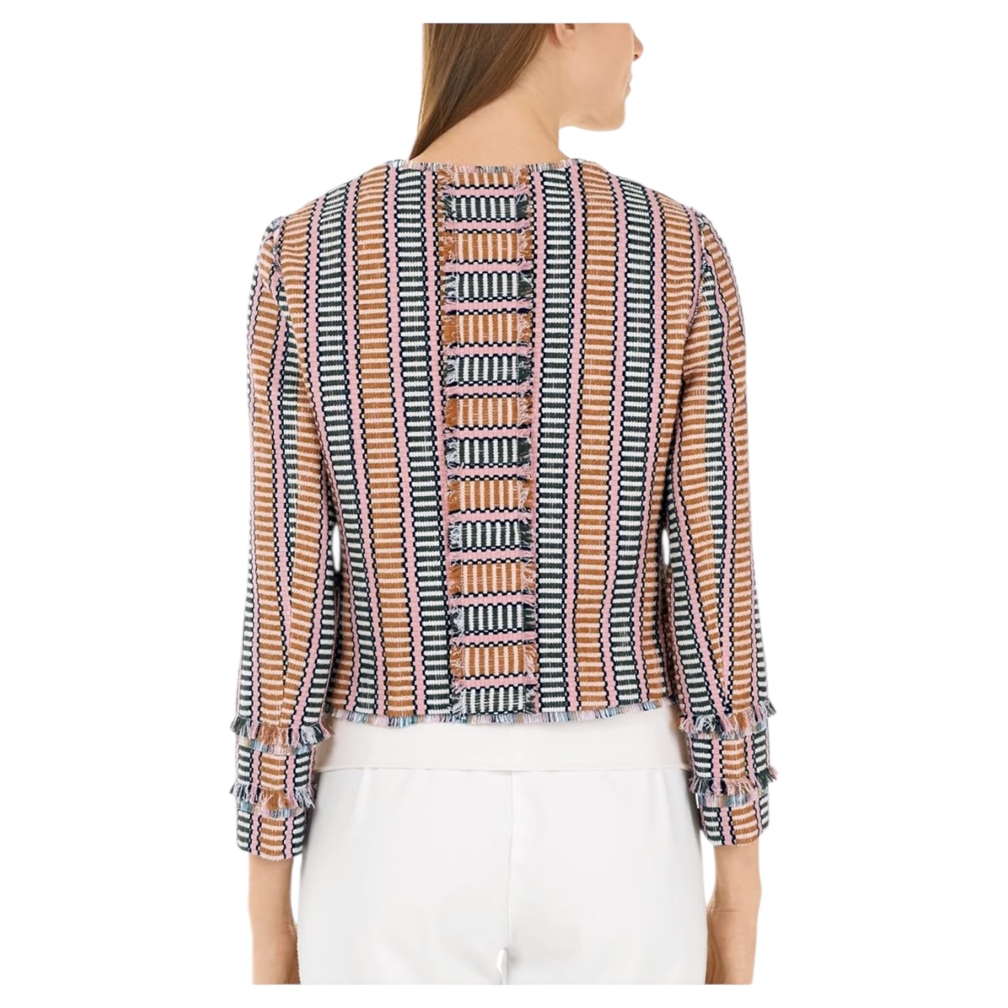 Marc Cain Pink and Gold Woven Jacket - 16