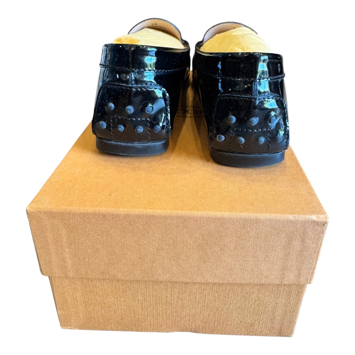 Tod's Black Patent Gomma Lu Doppia T Micro Driving Shoes - 39/6