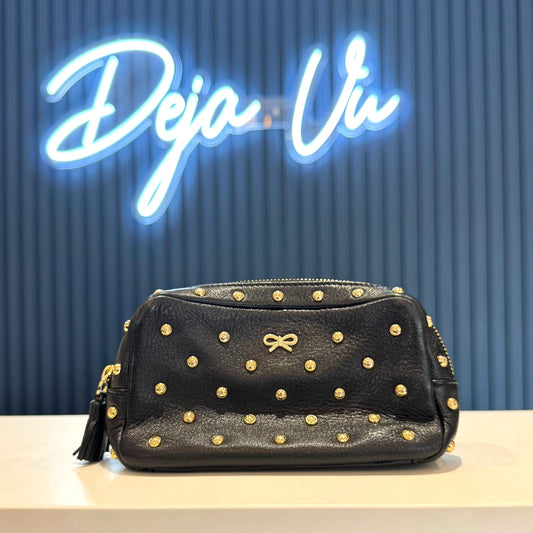 Anya Hindmarch Black and Gold Studded Purse