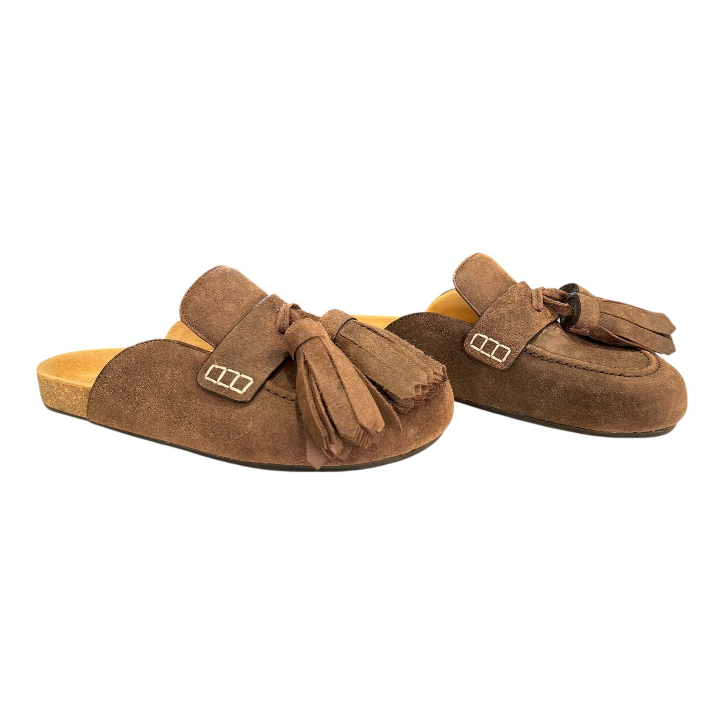 JW Anderson Brown Tassel Suede Mules - Fit UK 4