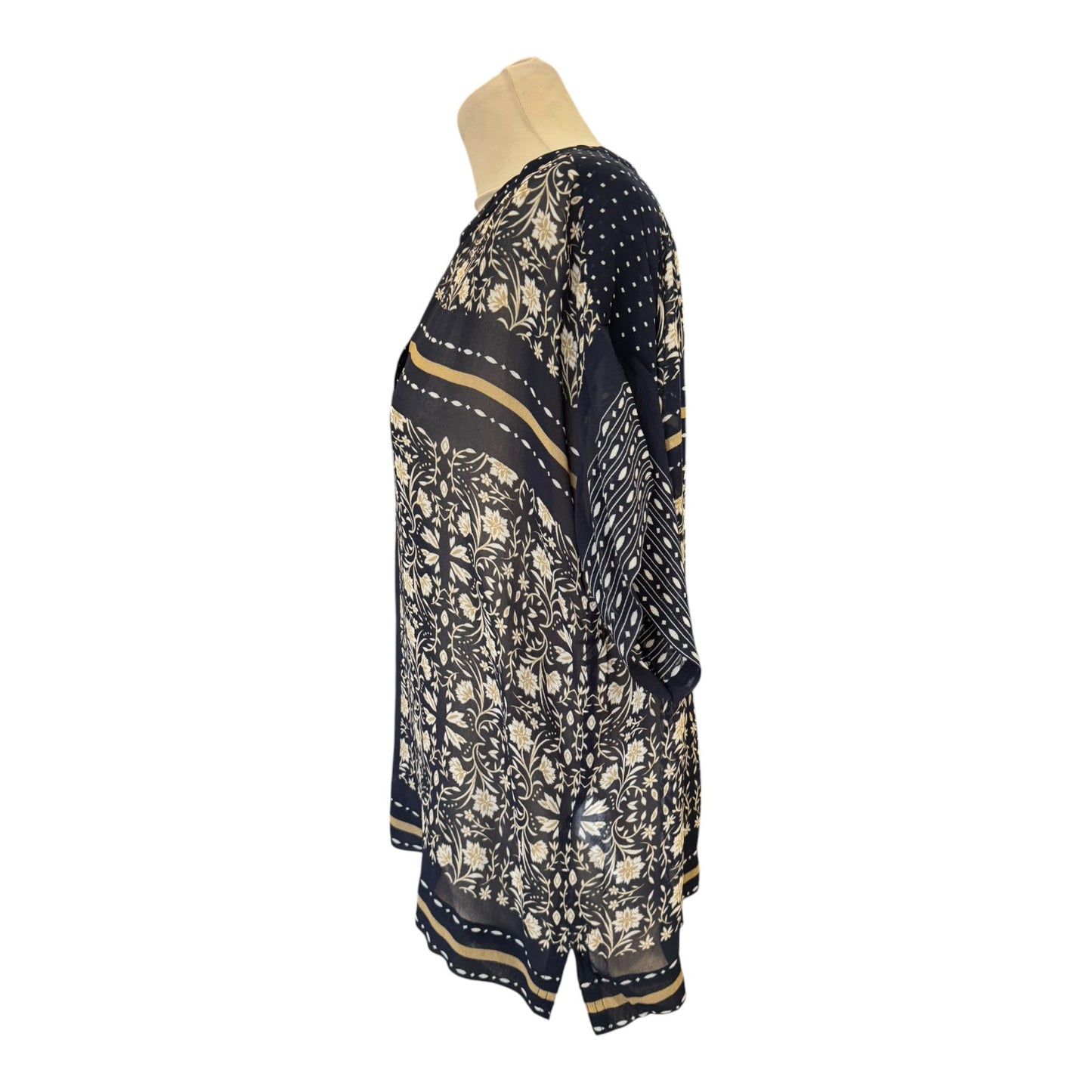 Part Two Navy Chiffon Top - 12