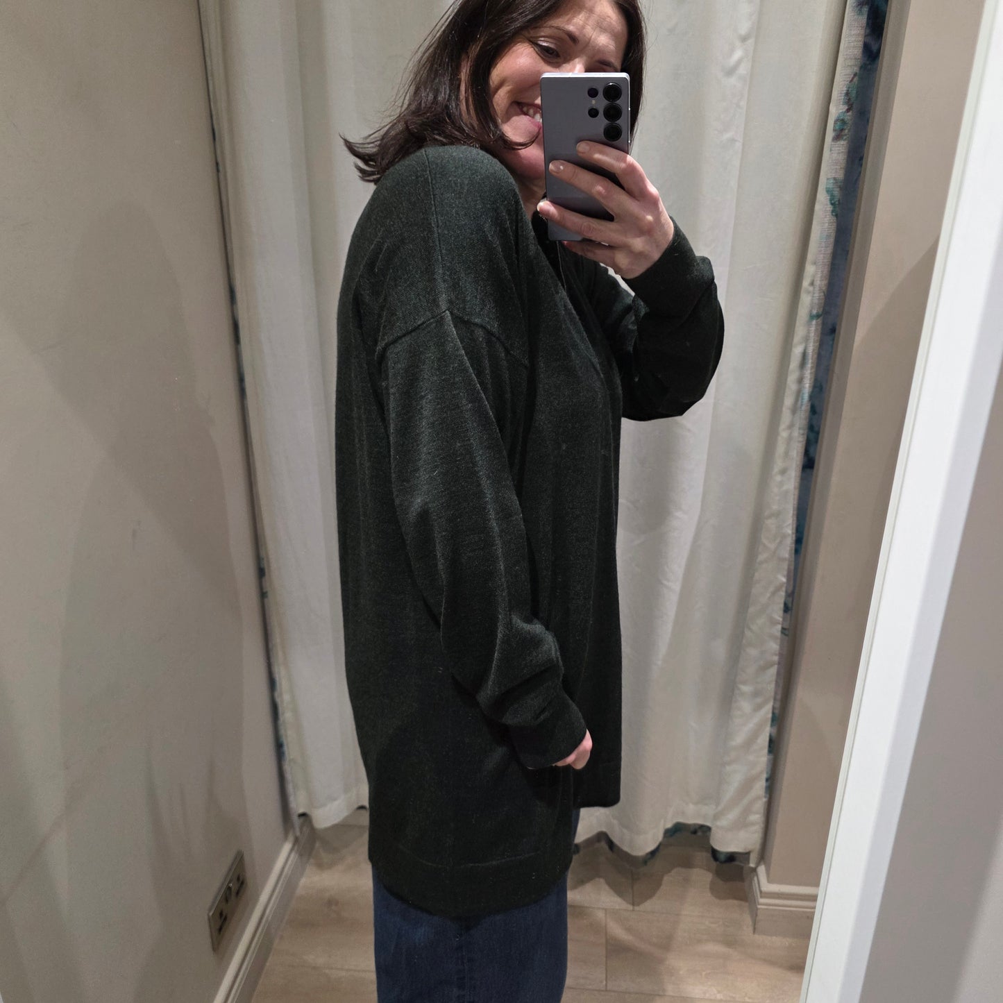 Joseph Half Zip Wool Sweater - M