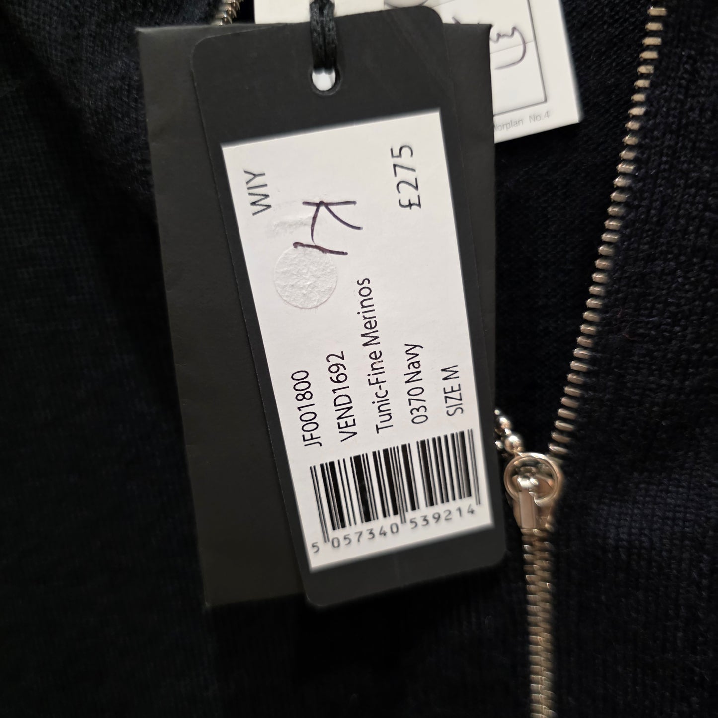 Joseph Navy Half Zip Sweater  - Medium