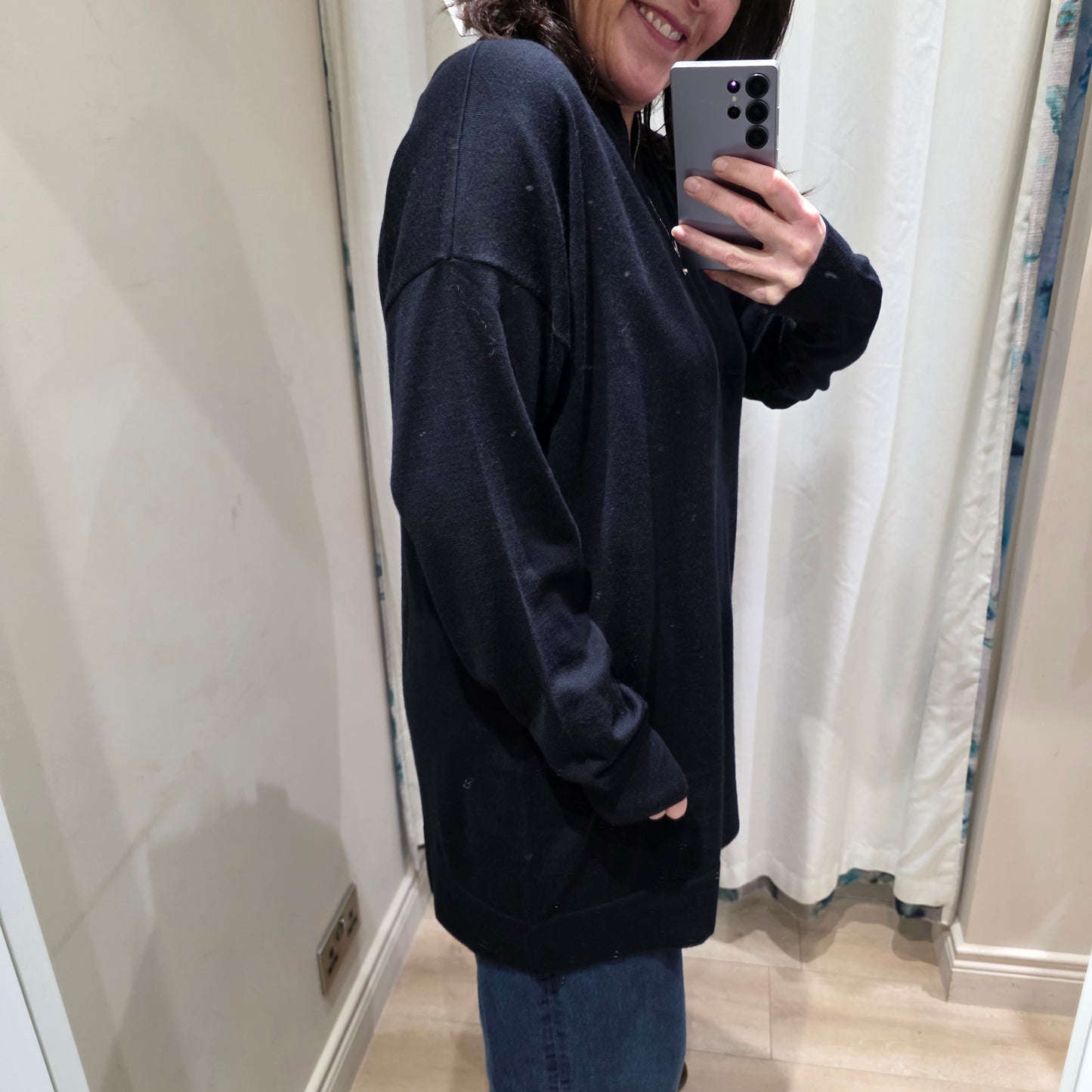 Joseph Navy Half Zip Sweater  - Medium