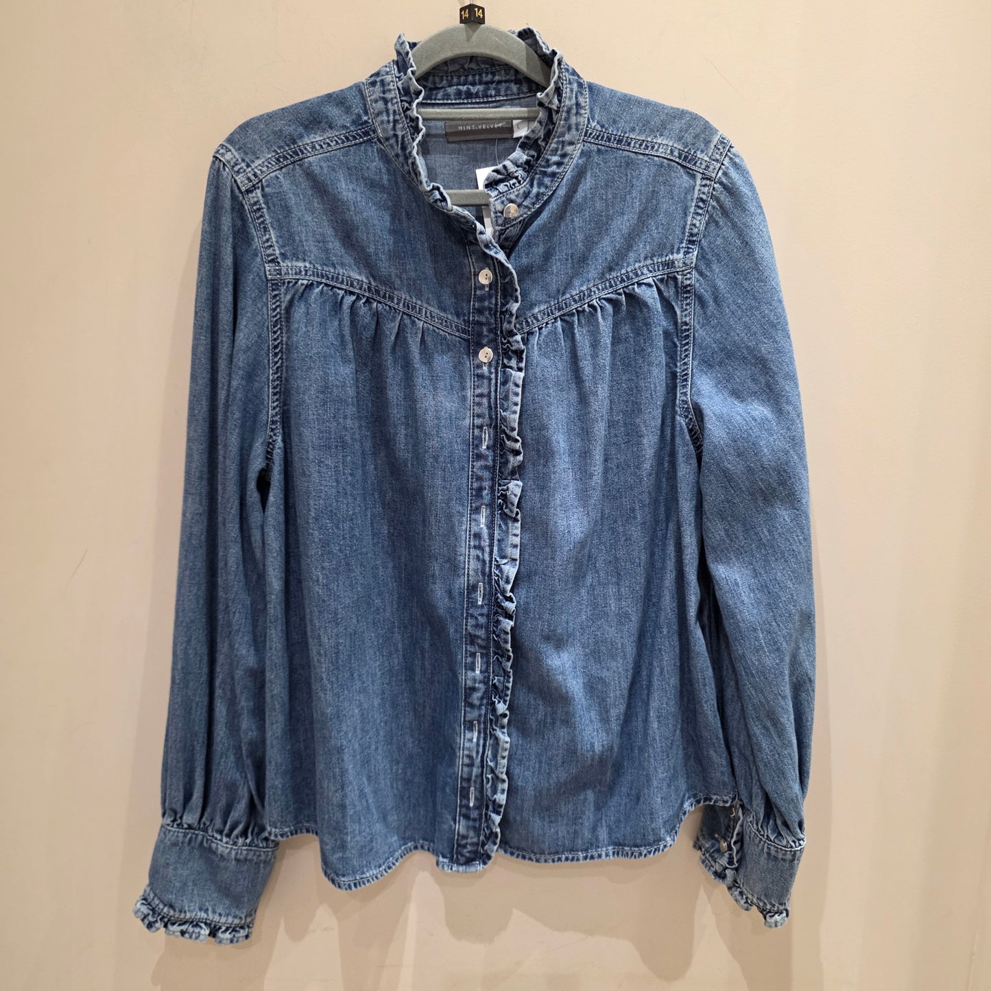 Mint Velvet Denim Blouse  - Large