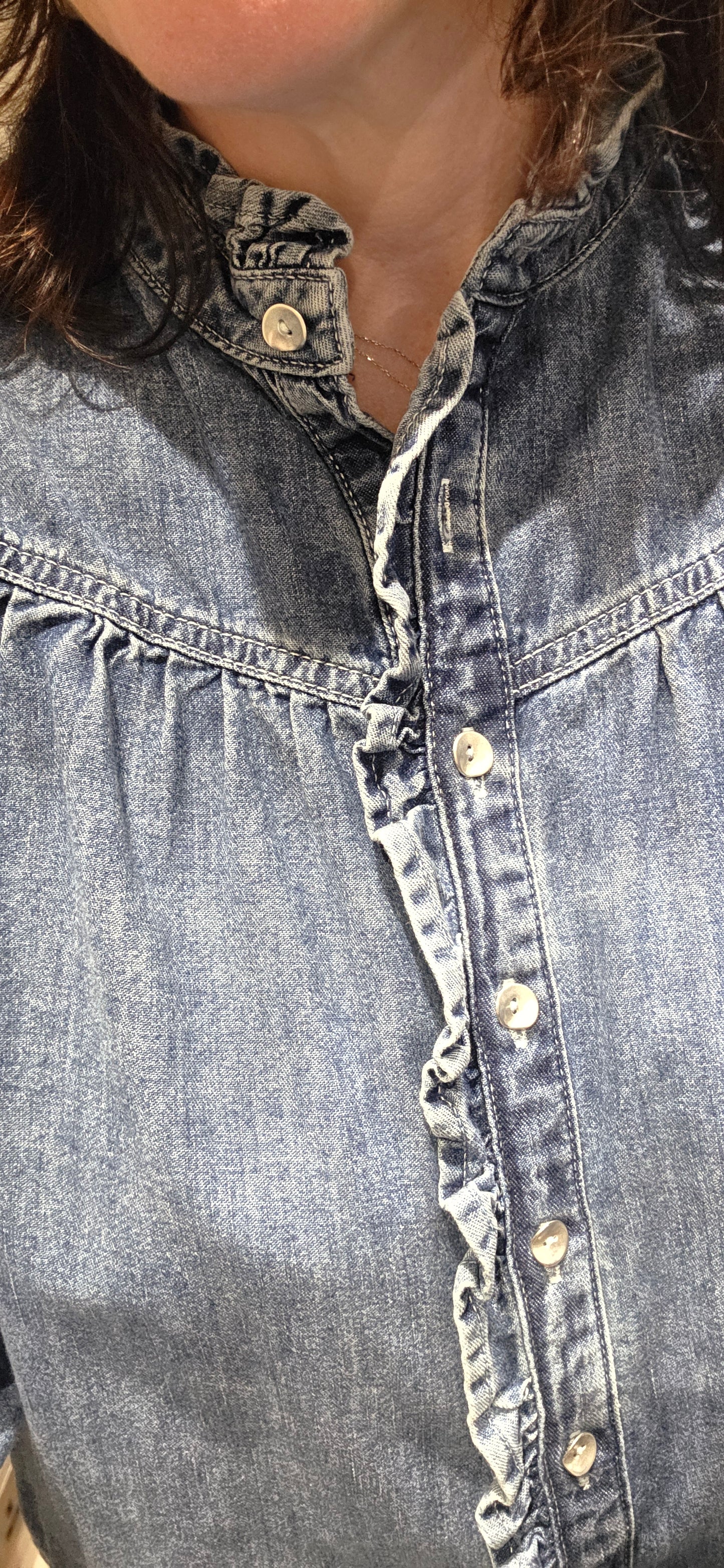 Mint Velvet Denim Blouse  - Large