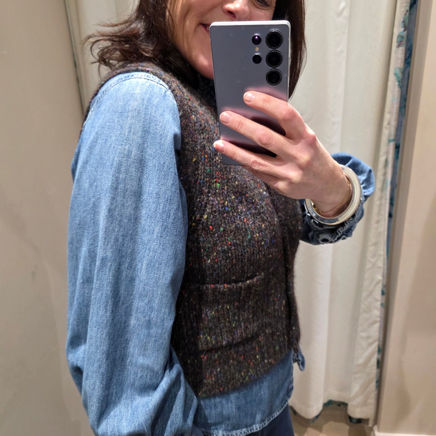 Acne Brown Knit Waistcoat - Large