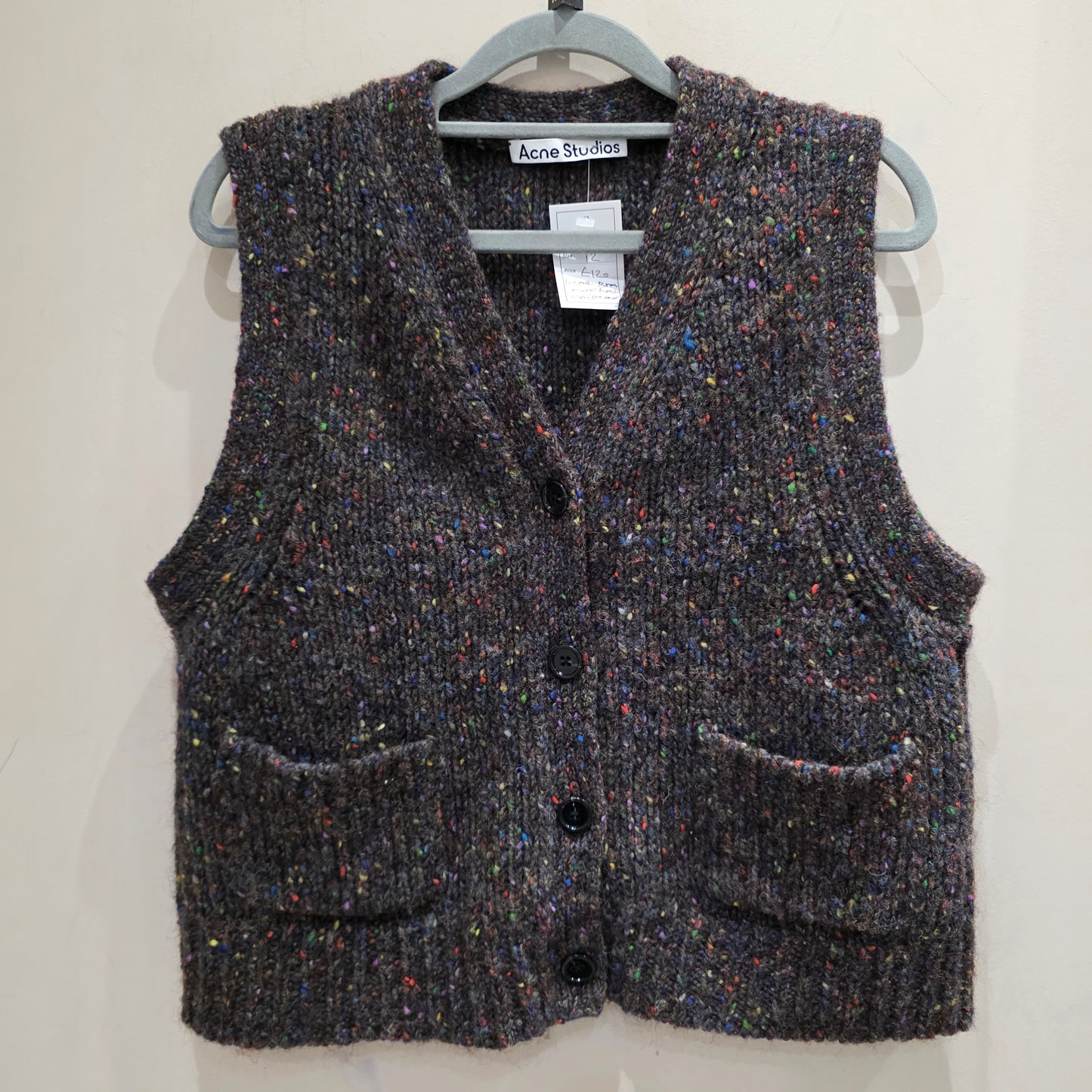 Acne Brown Knit Waistcoat - Large