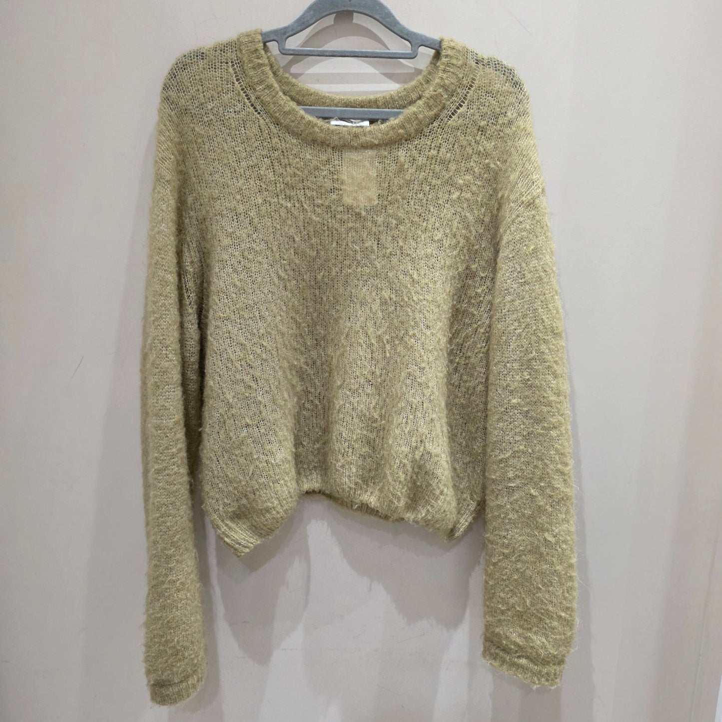 American Vintage Gold Crop Knit Sweater  - Small