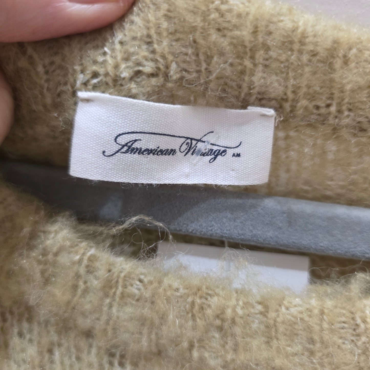 American Vintage Gold Crop Knit Sweater  - Small