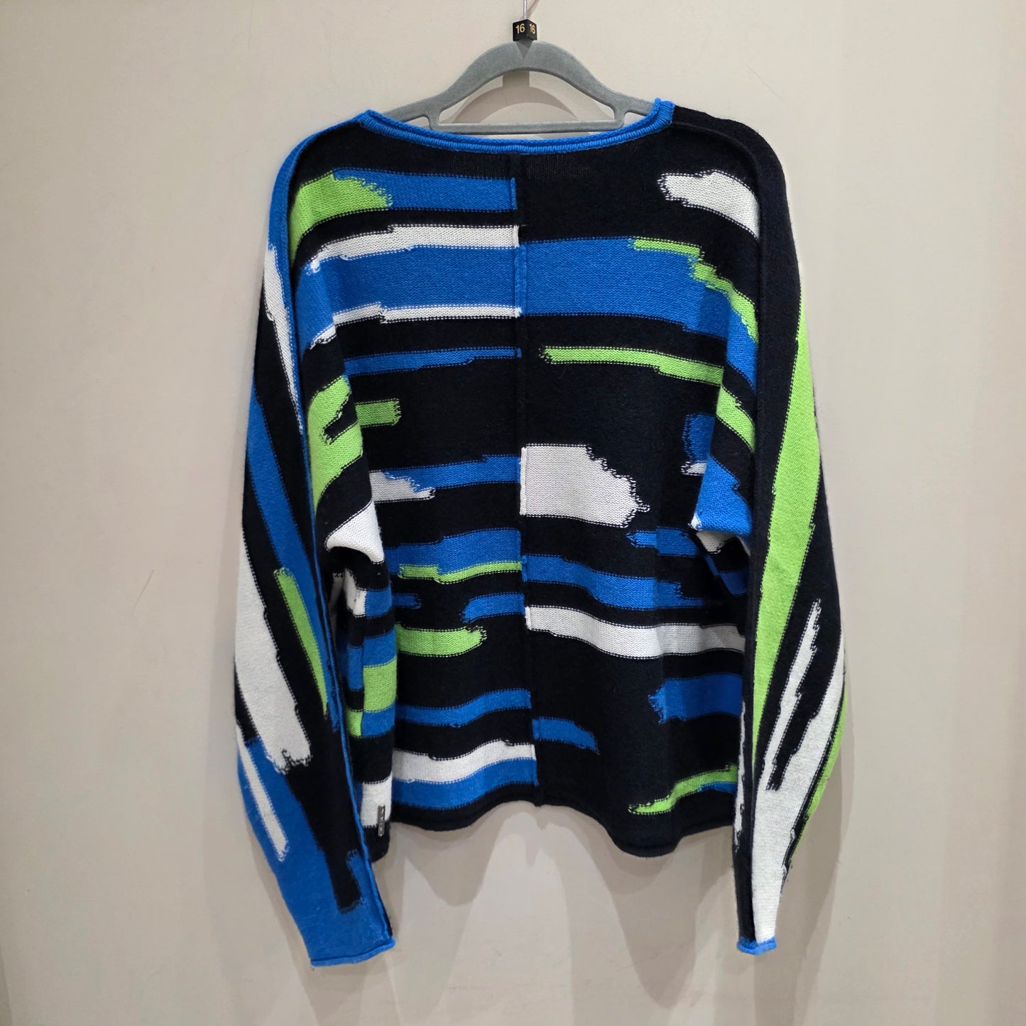 Marc Cain Blue and Green Wool and Cashmere Blend Sweater - 16