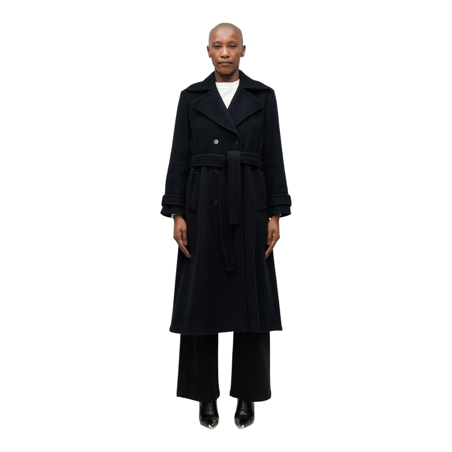Marella Navy Wool Blend Double Breasted Coat - 10/12/14