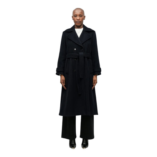 Marella Navy Wool Blend Double Breasted Coat - 10/12/14