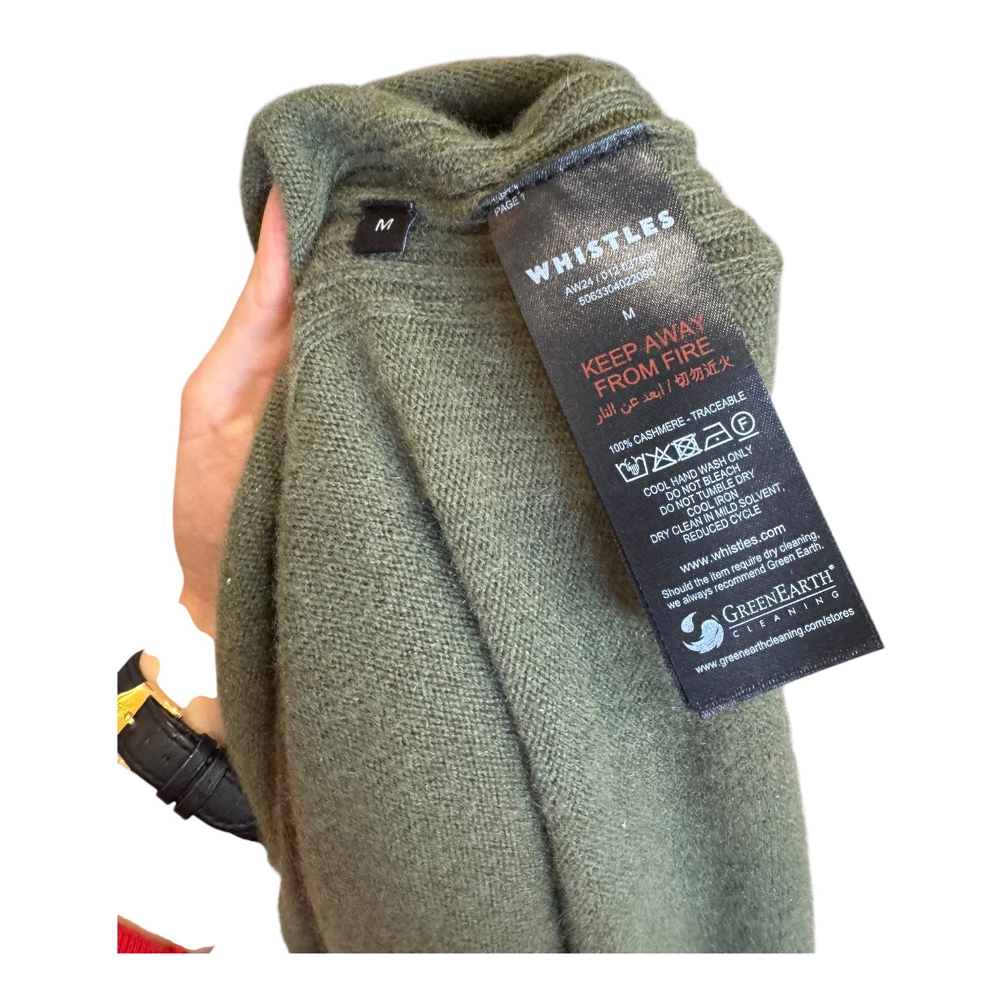Whistles Khaki Ultimate Cashmere Crew Neck - 12