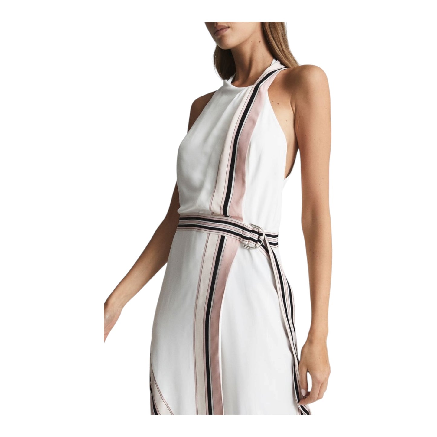 Reiss Iris Striped Halter Midi Dress - 4/6