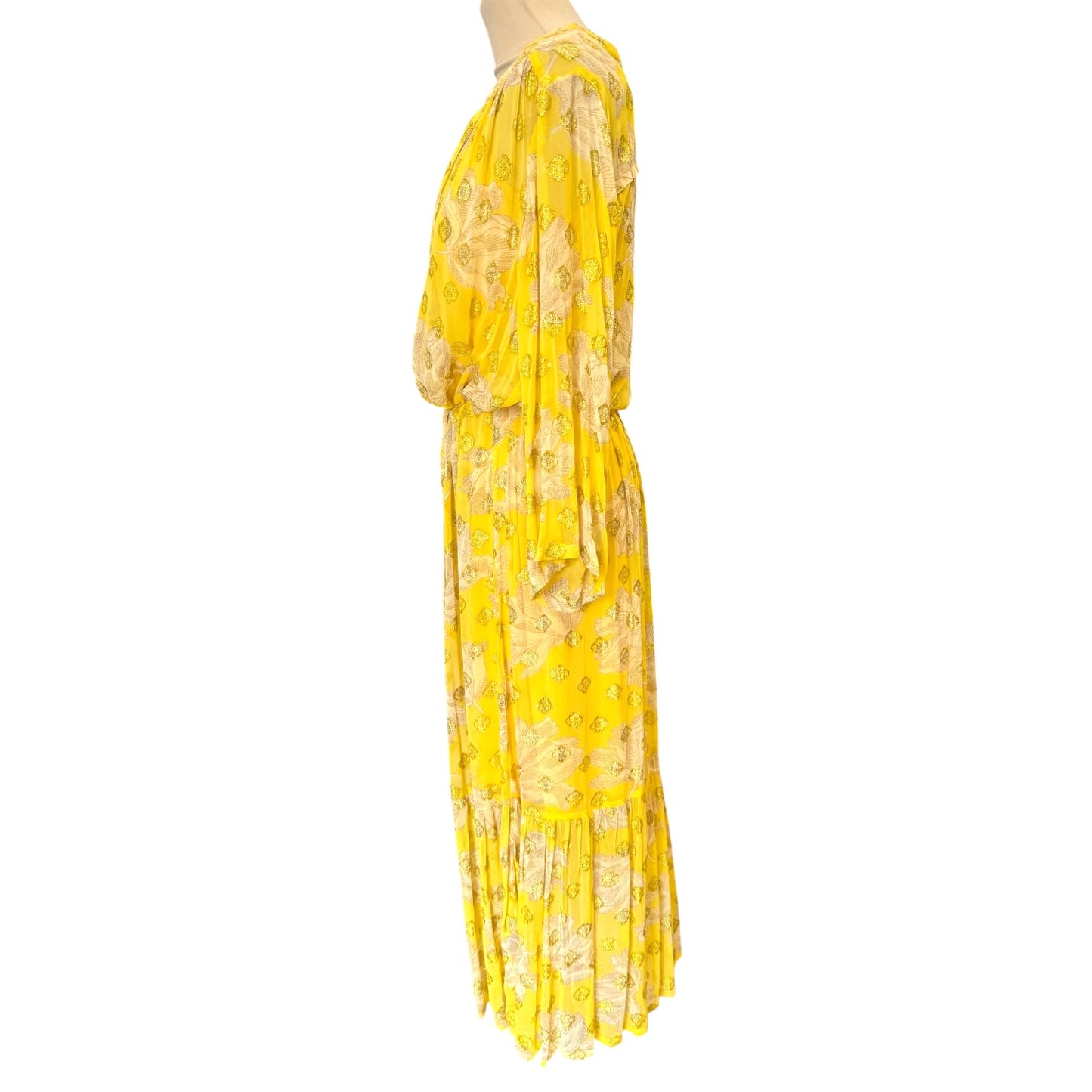Part Two Benny Layered Yellow Tulip Chiffon Dress - 14