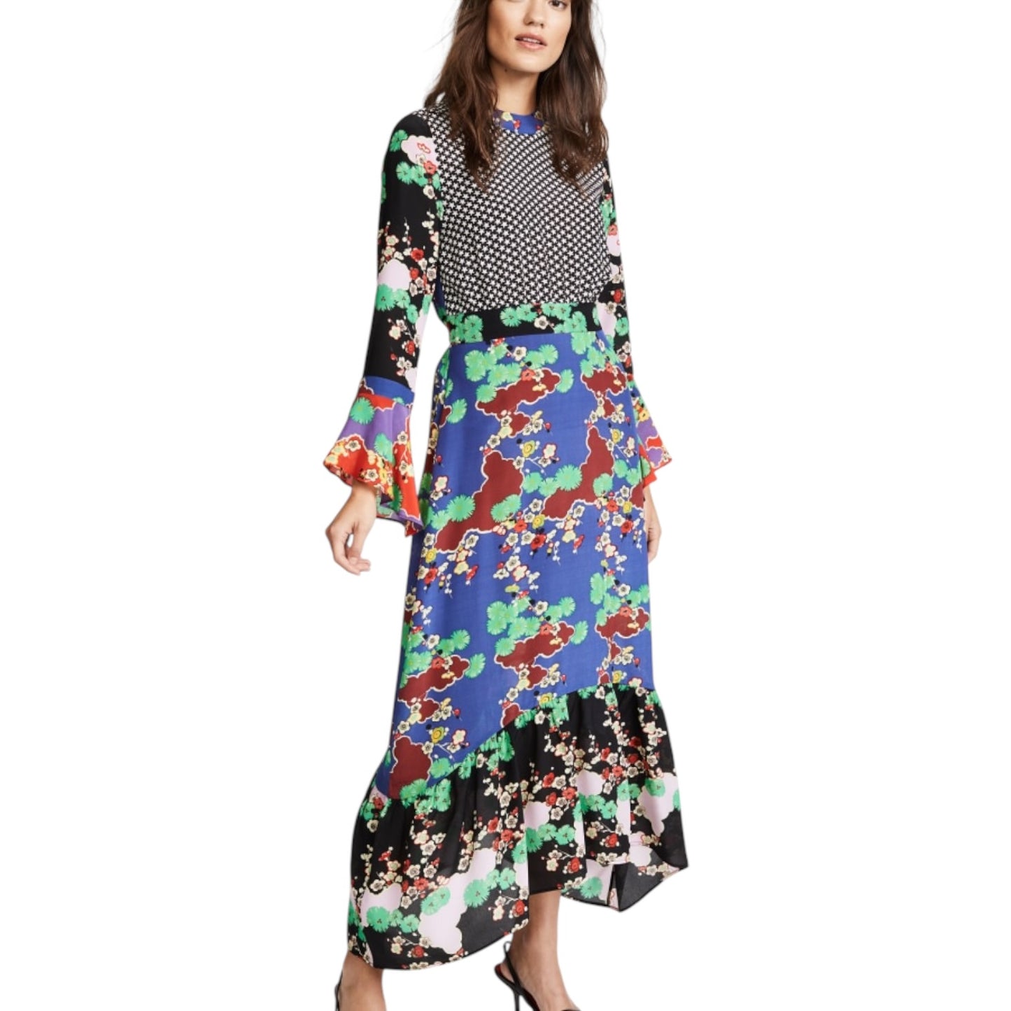 Rixo Chrissy Silk Patterned Dress - 12