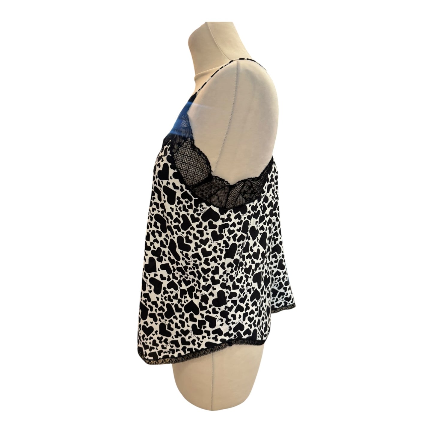 Zadig & Voltaire Christy Black and Cream Silk Lace Cami - 8
