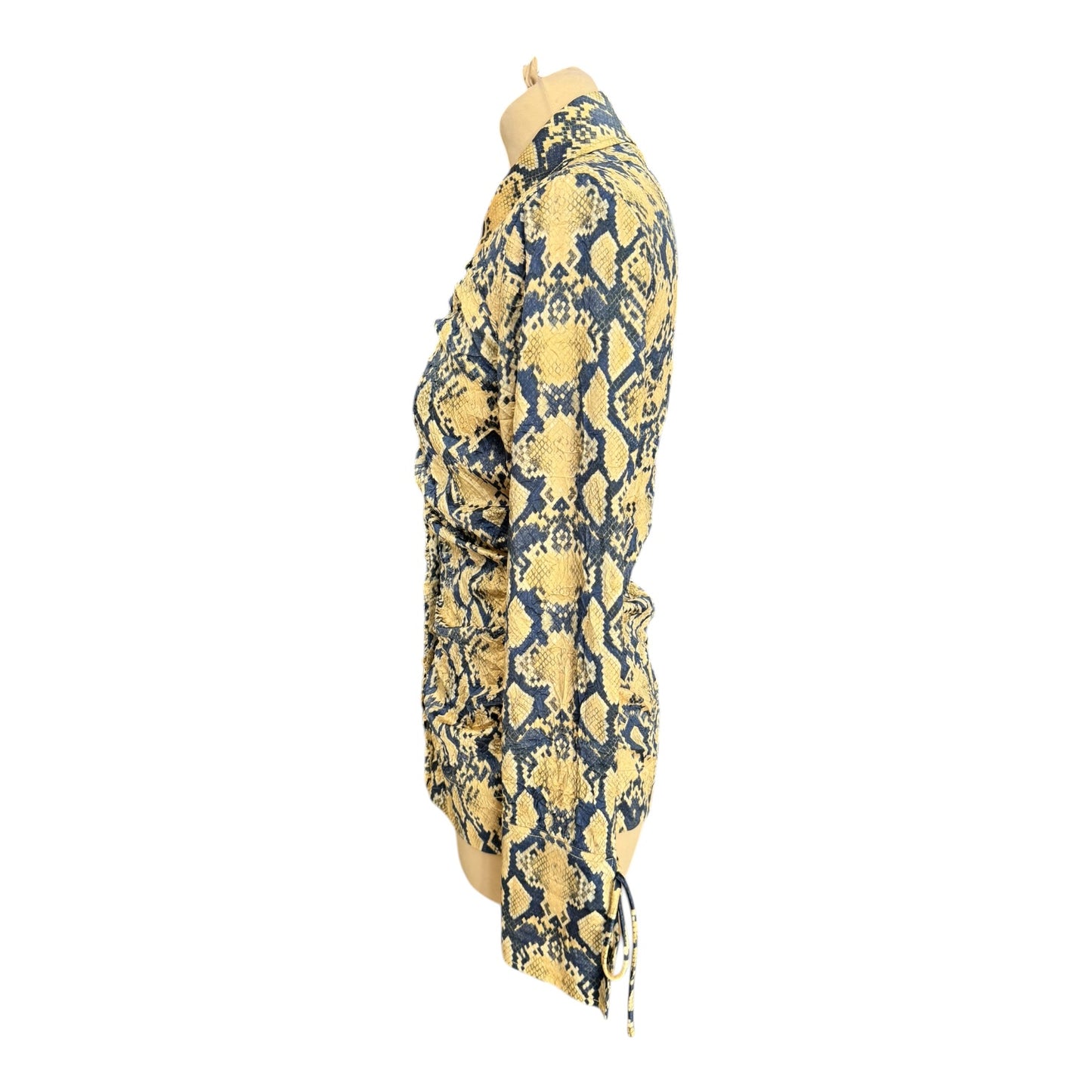 Ganni Snake Print Satin Shirt - 10